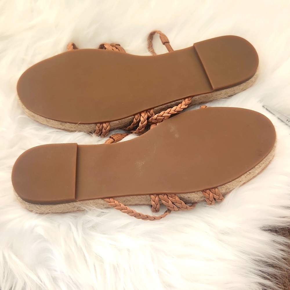 Madewell Women's Kathryn Espadrille Slide Sandal Braided Leather Tan Size 7.5 - Picture 5 of 8